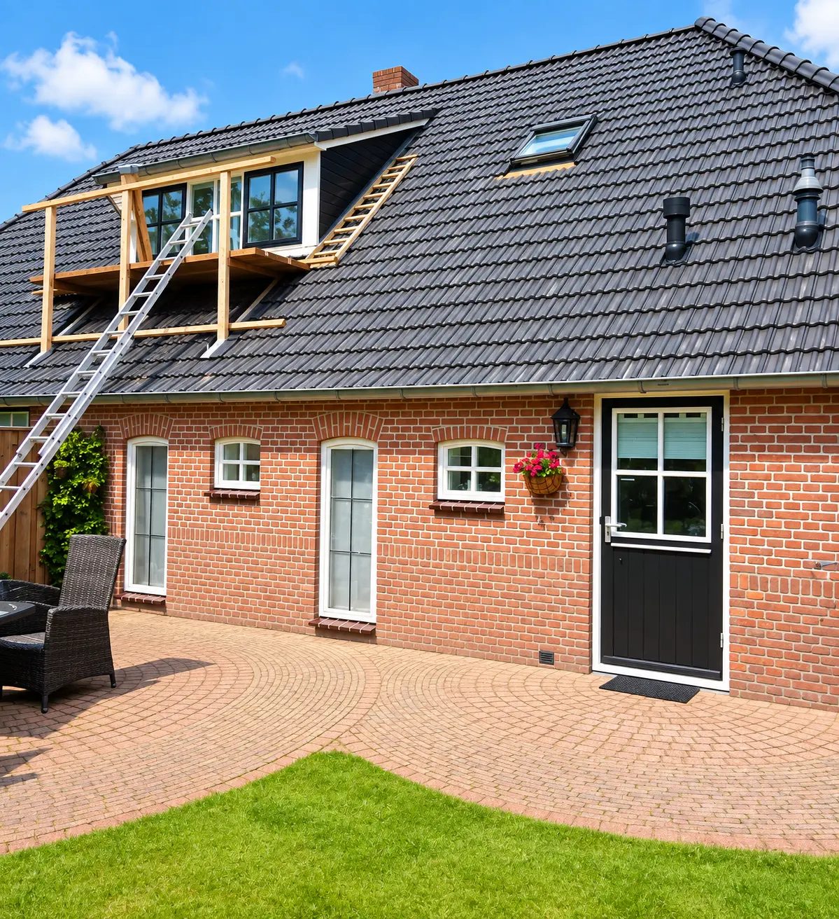 Woning met verzorgd schilderwerk en een dakkapel in aanbouw